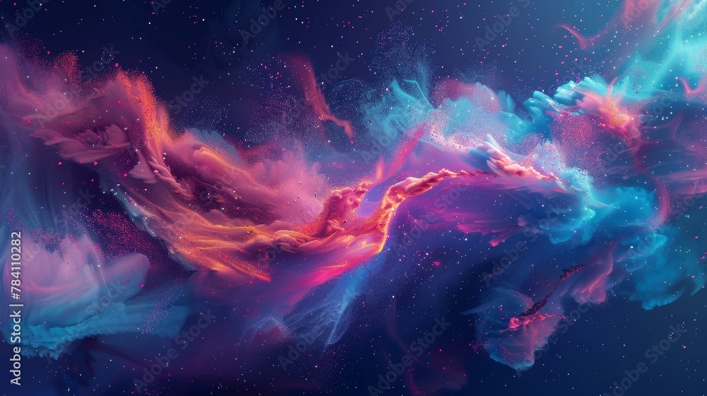 Abstract and eye-catching objects flying through space   AI generated illustration