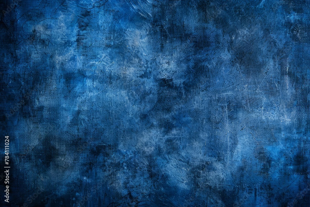 rich dark blue grungy canvas texture with vignette abstract background digital ilustration