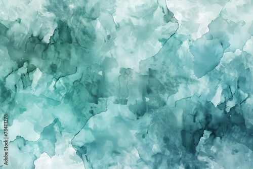 serene abstract teal and green watercolor background with soft blended colors and organic shapes digital ilustration