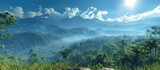 Breathtaking Panoramic View of Verdant Tropical Jungle and Mountainous Landscape in Remote Papua New Guinea Wilderness