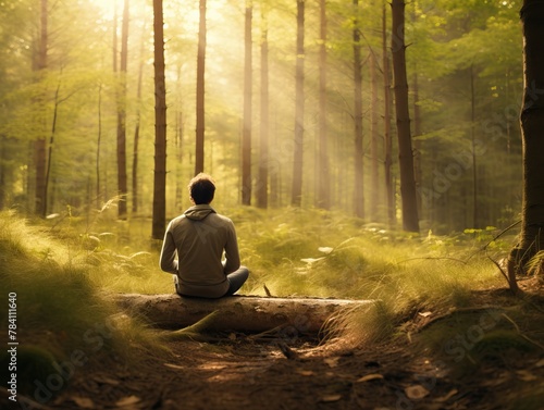 Psychologist practicing self-care through meditation and nature walks