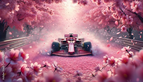 Formula One car surrounded by beautiful flowers. ©  valentinaphoenix