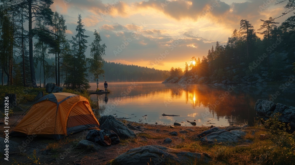 Serene Lakeside Camping