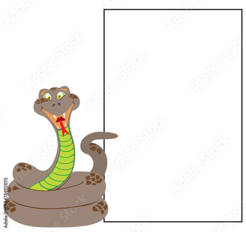Flat Vector Snake with Sign