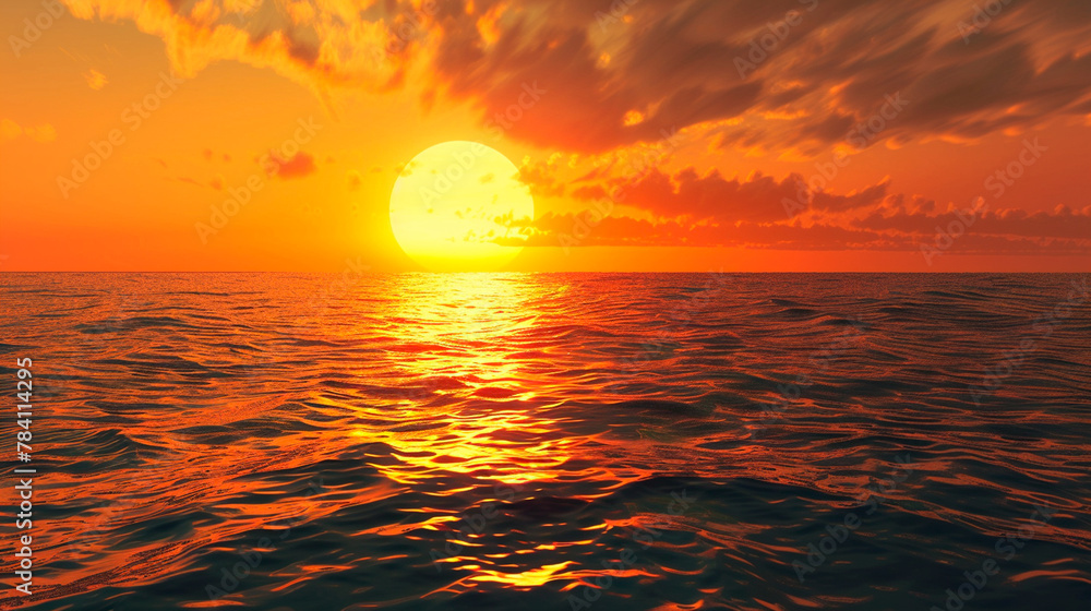 beautiful sunset over the sea.