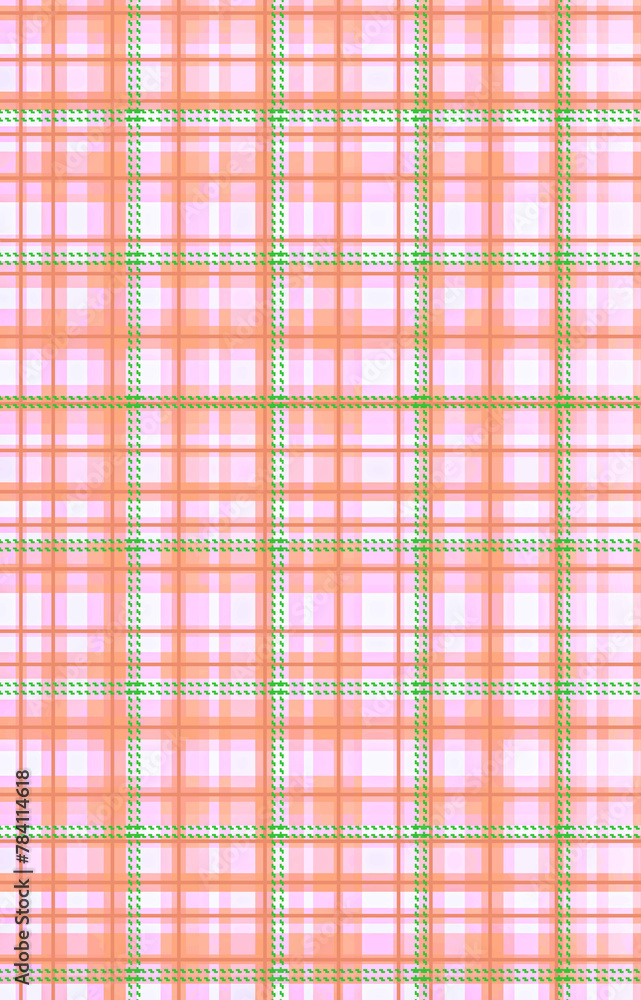 Fototapeta premium Groovy Happy Girl Plaid Background