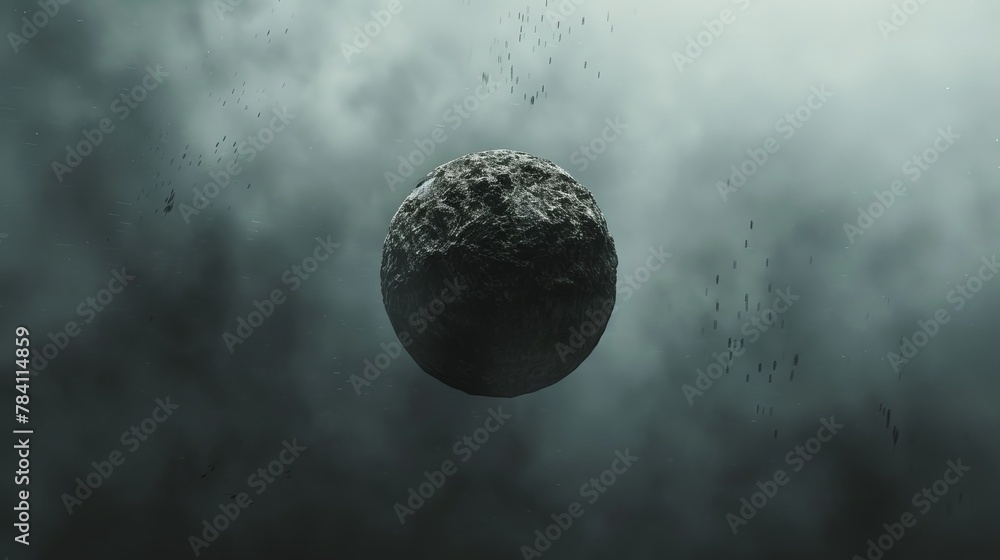 An isolated object floating in space   AI generated illustration