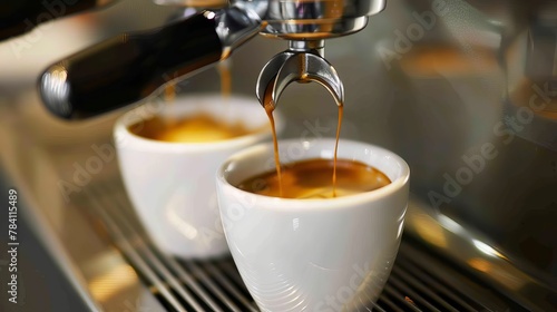 Coffee machine dispensing cups of java AI generated illustration