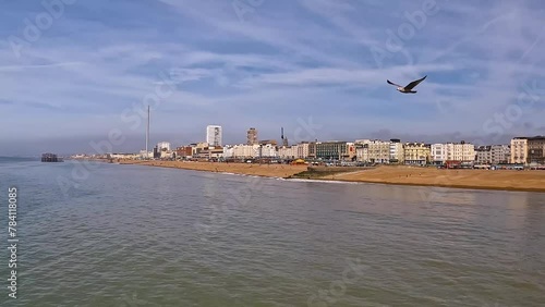Wallpaper Mural Beautiful Brighton beach view.Brighton beach seafront walk and promenade, East Sussex, UK, tourist enjoying a recent uk heatwave Torontodigital.ca