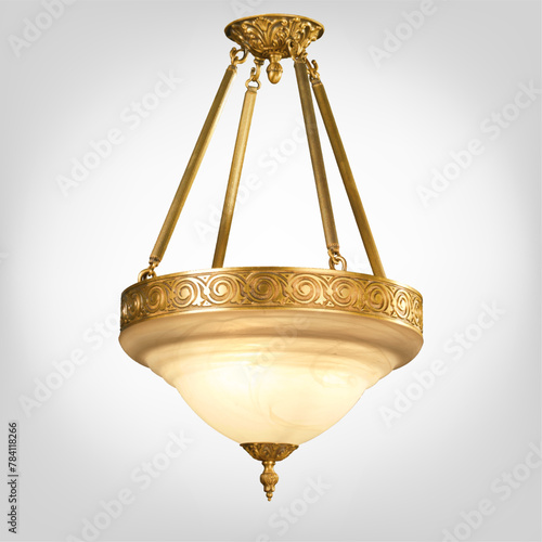 Vintage chandelier isolated on white background. Vector illustration EPS 10. photo