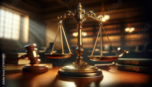 scales of justice, symbolizing the legal system. The balance scale photo