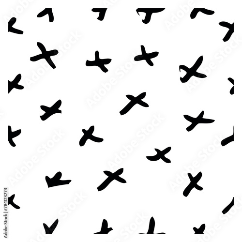 seamless background cross, simple vector hand draw sketch doodle 