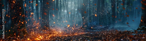 fire and ice collide in a battle for the survival of the forest photo