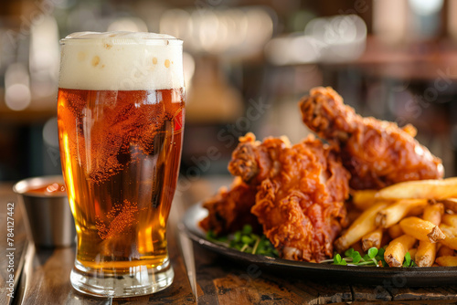 Fried chicken with beer