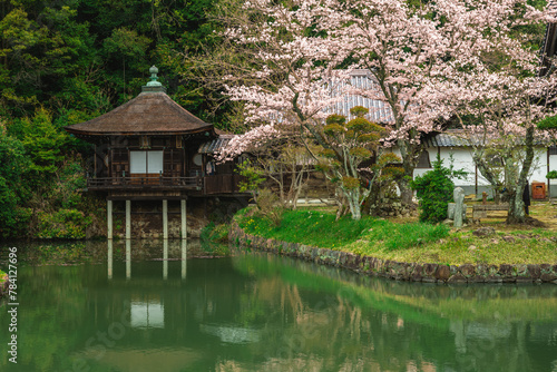 Japanese Garden of Negoro ji temple in Iwade city of Wakayama, Kansai, Japan