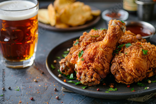 Fried chicken with beer