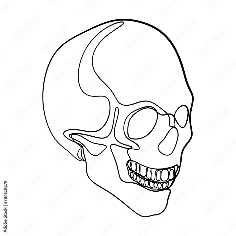 Human Skull Continuous One Line Drawing. Skull Outline Drawing Line Art. Human Skull Line Abstract Human Skull Continuous One Line Drawing. Skull Outline Drawing Line Art. Human Skull Line Abstract