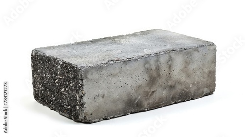 Gray Cement Cinder Block Isolated On White Background