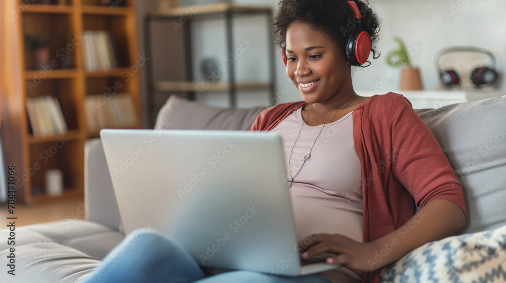 pregnant woman taking online class, working online, work from home pregnant woman taking online class, working online, work from home