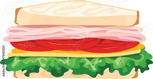Turkey Sandwich with Tomatoes, Lettuce, Cheese