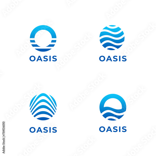 beach resort logo design template. tropical island or vacation icon set.