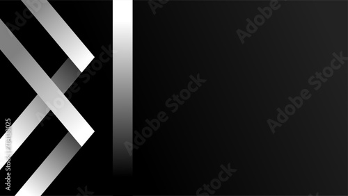 Multiple rigid metallic shiny grey strips over dark night plain background