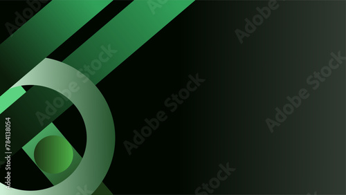 Glowing green shapes frame over dark dull green glow presentation background