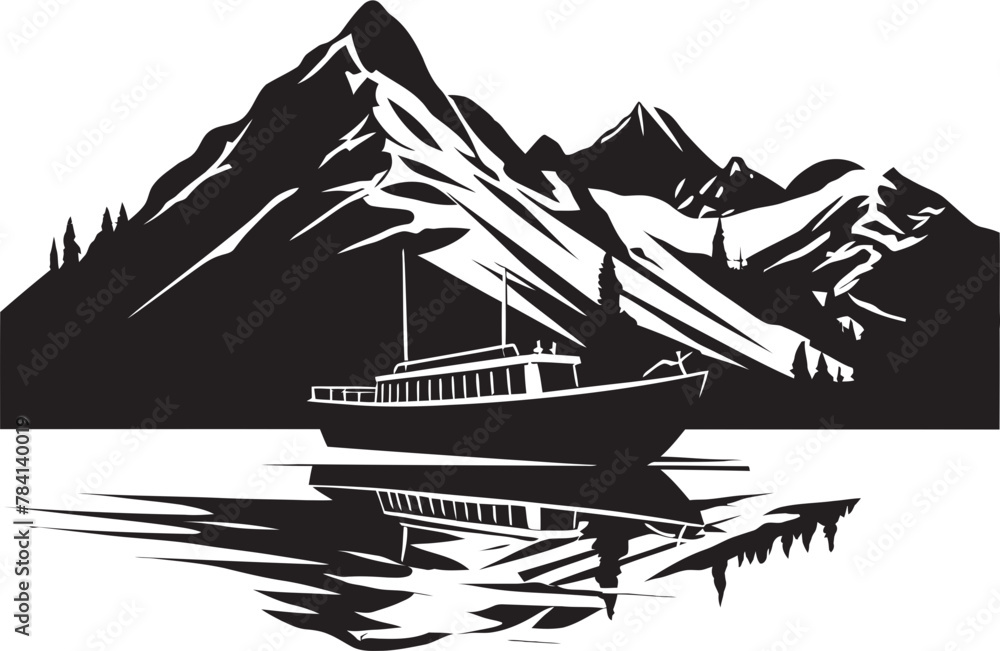 Fototapeta premium Crested Cruises Serene Chalet Waters Mountain Memories Chalet Lake Voyages