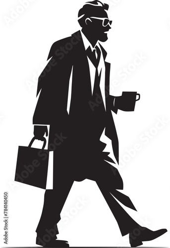 Briefcase Journey Entrepreneurial Path Icon Corporate Canter Businessmans Route of Success