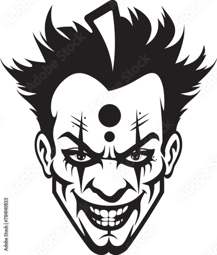 Menacing Mime Chilling Clown Vector Twisted Laughter Creepy Clown Icon