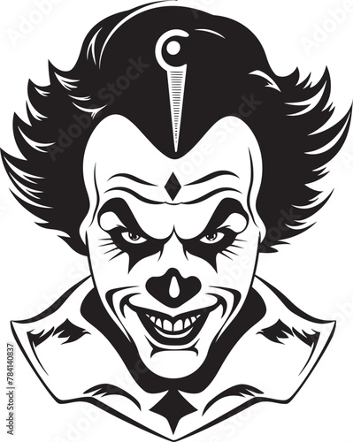 Phantom Performer Creepy Clown Symbol Carnival of Fear Sinister Clown Vector