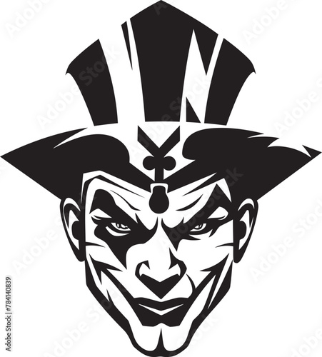 Mysterious Jester Chilling Clown Icon Midnight Circus Creepy Clown Emblem