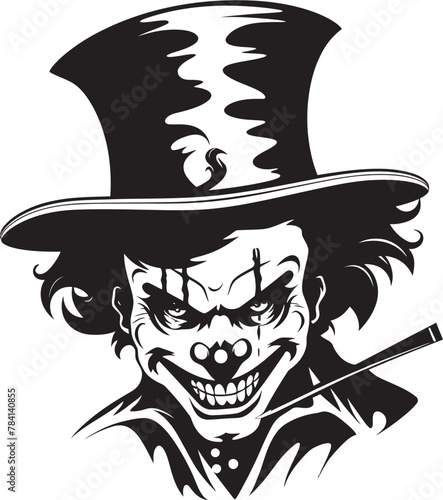 Nightmarish Nonsense Sinister Clown Symbol Cursed Carnival Creepy Clown Logo