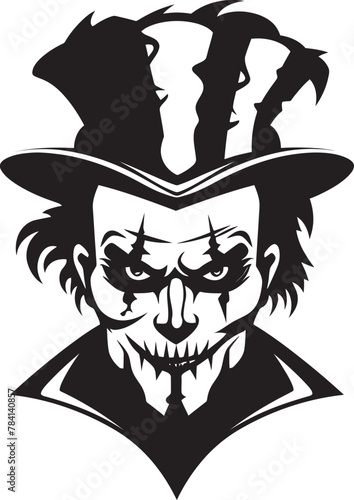 Wicked Whimsy Spooky Clown Emblem Nightmarish Nonsense Sinister Clown Symbol