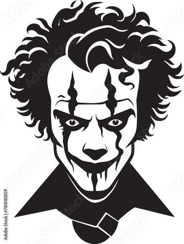 Shadowed Shindig Spooky Clown Icon Haunted Hilarity Creepy Clown Symbol