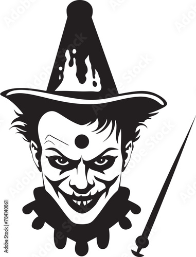 Haunted Hilarity Creepy Clown Symbol Chilling Chuckle Sinister Clown Logo Design