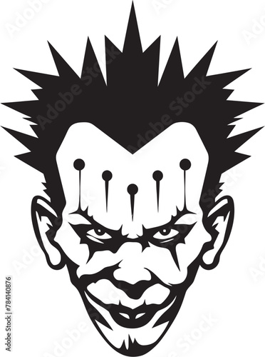 Macabre Merriment Creepy Clown Icon Sinister Soiree Eerie Clown Emblem