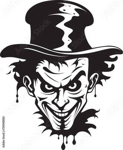 Shadowed Shenanigans Creepy Clown Symbol Ghostly Glee Eerie Clown Logo