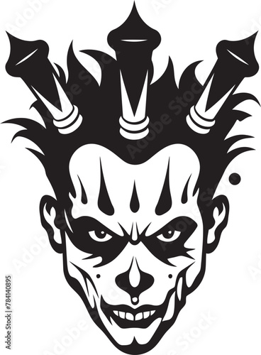 Midnight Mirth Sinister Clown Vector Macabre Merriment Creepy Clown Icon