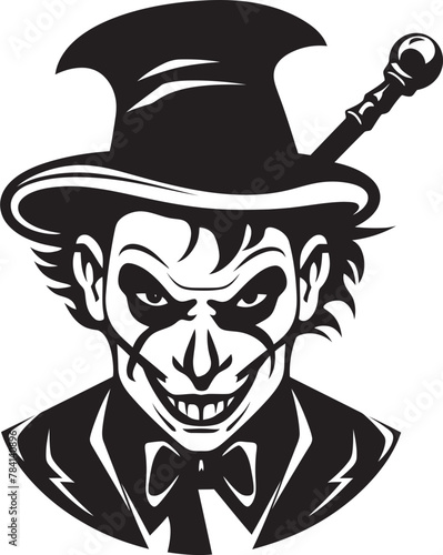 Cryptic Carnival Eerie Clown Vector Icon Spooky Spectacle Sinister Clown Emblem