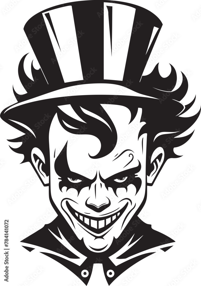 Cryptic Carnival Creepy Clown Symbol Ghostly Gala Sinister Clown Logo Design