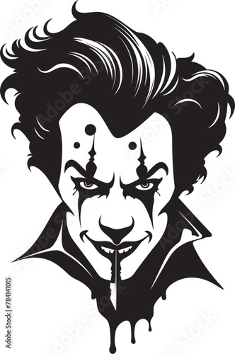 Spectral Sideshow Sinister Clown Logo Design Nightmare Nonsense Eerie Clown Vector Icon
