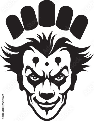 Creepy Carnival Spooky Clown Symbol Spectral Sideshow Sinister Clown Logo Design