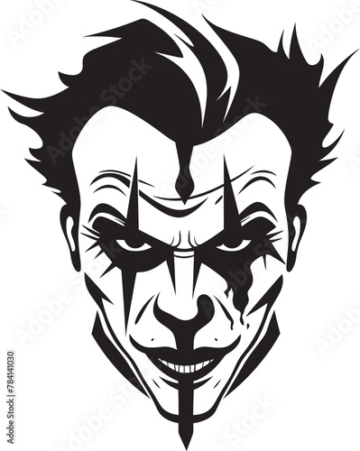 Macabre Merriment Sinister Clown Symbol Phantom Festivity Eerie Clown Logo