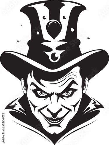 Twisted Troupe Eerie Clown Emblem Shadowed Shivers Creepy Clown Symbol