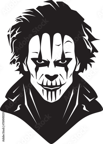 Phantom Phantasmagoria Eerie Clown Vector Icon Ghastly Grins Creepy Clown Emblem