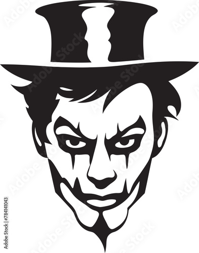 Haunted Harlequin Eerie Clown Emblem Macabre Merrymaking Creepy Clown Symbol