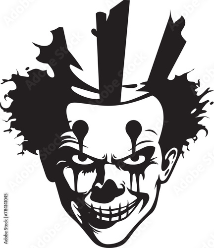 Spectral Smirk Spooky Clown Vector Nightmarish Nonsense Sinister Clown Icon