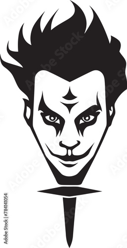 Macabre Merrymaking Creepy Clown Symbol Phantom Paradox Sinister Clown Logo Design