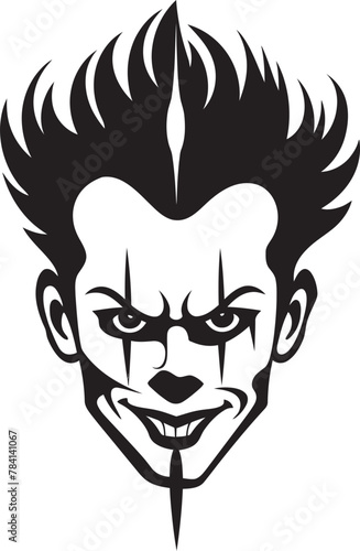 Phantom Follies Eerie Clown Vector Icon Twisted Tease Creepy Clown Emblem